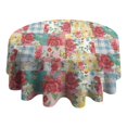 thumbnail image 4 of Pioneer Flower Floral Print Pattern Round Tablecloth 60"x60",Wrinkle Wipeable Table Cloth for Kitchen Dining Room Picnic Patio Party, 4 of 6