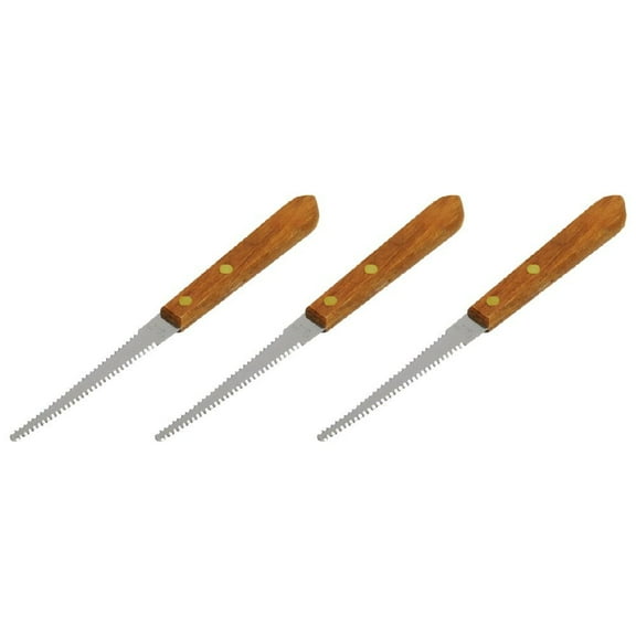 Chef Craft Grapefruit Knife Stainless Steel Serrated Blade Wood Handle, Brown, 3 Pack