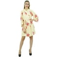 thumbnail image 2 of Bimba Women Printed Short Cotton Robe Bride Bridesmaid Getting Ready Coverup, 2 of 8