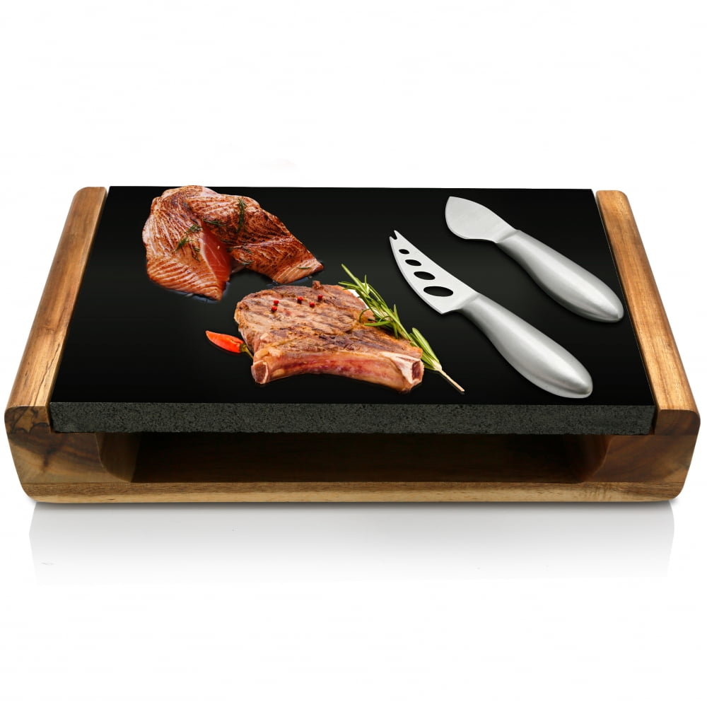 NutriChef PKLVST10 Hot Lava Stone Sizzling Steak Plate Grilled Meat