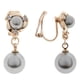thumbnail image 2 of Aretes Ocean Heart OH15-412, baño de oro rosa con perla e incrustaciónes de cristales en color blanco. Ocean Heart OH15-412, 2 of 4