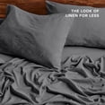 thumbnail image 4 of Bare Home Washed Sheet Set - Premium 1800 Collection - Deep Pocket - 3 Piece - Twin XL, Gray, 4 of 8