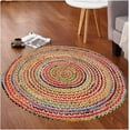 thumbnail image 2 of DecorAvenue Hand Woven Braided Farmhouse Jute Area Rug Multi Color 4 ft Round, 2 of 5