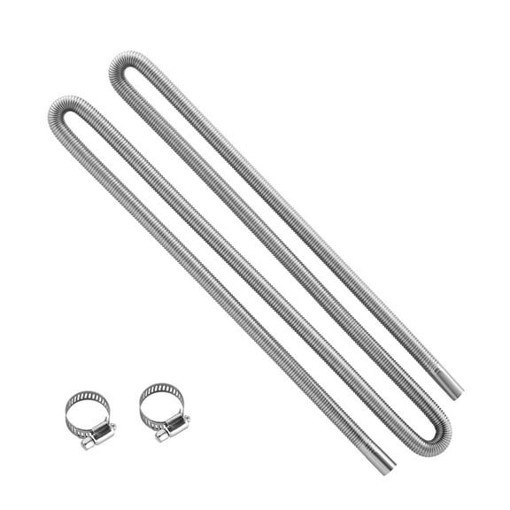 KFFKFF 118.1-inch Stainless Steel Exhaust Hose, Flexible Diesel Heater Pipe with 2 Clamps, Exhaust Kit for 2KW, 5KW, 8KW Diesel Heater Accessories