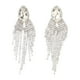 thumbnail image 1 of 2 pendientes colgantes de diamantes de imitación hechos a mano con cuentas y flecos para mujeres y niñas, boda nupcial, plata, 1 of 10