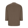 thumbnail image 6 of Women's Plus Size 3/4 Length Sleeve Round Neck Tee Shirt with Pockets Casual Spring Summer Basic Solid Loose Tunic Tops, 6 of 7