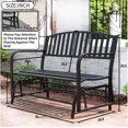 thumbnail image 7 of Dkelincs 50" Outdoor Glider Garden Bench Patio Double Swing Rocking Glider with Armrests for Garden, Porch, Deck, 7 of 7