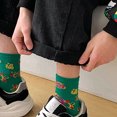 thumbnail image 2 of tssuouriy Stretchy Chinese Style Northeast Large Flower Personality Socks Breathable Green, 2 of 6