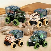 KOYPTL 4pcs Dinosaur Toys for Toddlers Boys 4 5 7 8 Years Old,Transport Vehicle Monster Truck Toys for Preschoolers Ages 1 2 3,Push and Go Cars Dino Toys Gift for Christmas Stocking Stuffers Birthday