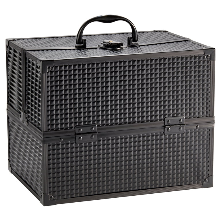 Black Matte Cosmetic Train Case with 6 Retractable Trays photo 5