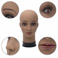 thumbnail image 3 of Gex Worldwide Female Pro Cosmetology Mannequin Head Bald with T Pins, Brown, 3 of 6