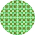 thumbnail image 1 of Ahgly Company Tapis d'Intérieur Rond Lavable en Machine Vert Transitionnel, 3 Pieds Rond, 1 of 7