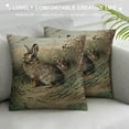 thumbnail image 3 of JEUXUS AnyDesign Easter Set Vintage Rabbit Bunny Flower Retro Spring Plush Pillowcase White, 3 of 5