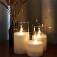 thumbnail image 3 of Velas LED sin llama GenSwin de vidrio transparente con control remoto (juego de 3), 3 of 5