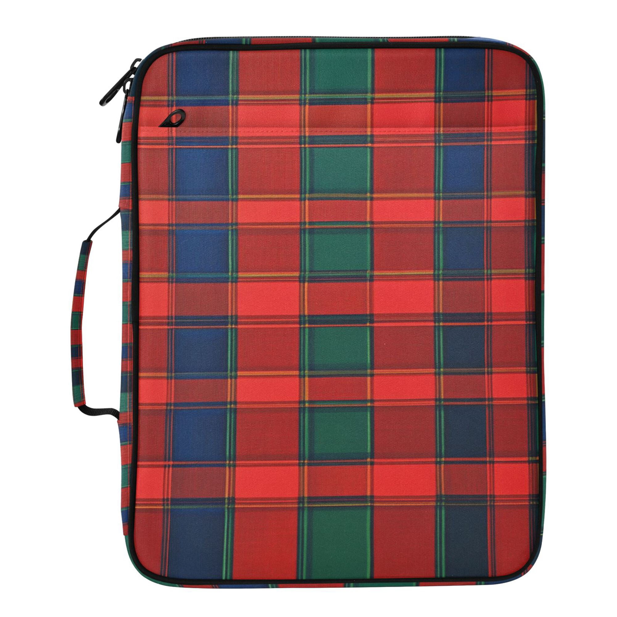 FORMRS Accordion File Folder A4 Size 7-Pocket Expanding Document Organizer Bag with 3 Ring Binder, Red and Blue Pattern
