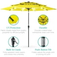 thumbnail image 5 of Best Choice Products 10ft 3-Tier Solar Patio Umbrella w/ 24 LED Lights, Tilt Adjustment, Easy Crank - Yellow, 5 of 7