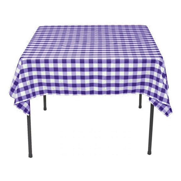 Tablecloth Square Checkered 45 Inch Navy Blue By Exlonjet