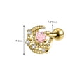 thumbnail image 2 of ZS 1 Pair Moon Stud Earrings Pink Heart Crystal Ear Helix Conch Cartilage Piercing, 2 of 5