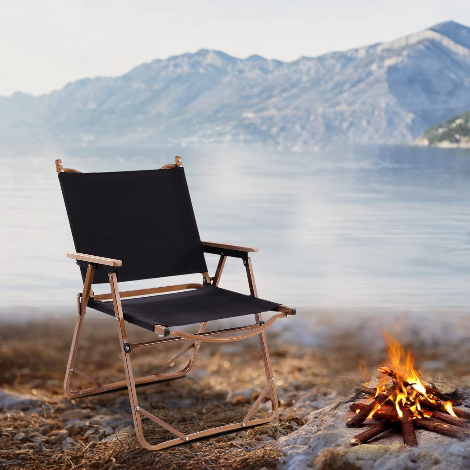 Outdoor Folding Camp Chair Wood Grain Portable Lawn Chairs Outdoor Folding Camp Chair Wood Grain Portable Lawn Chairs