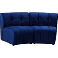 thumbnail image 3 of Meridian Furniture Limitless Navy Velvet Modular Loveseat, 3 of 10