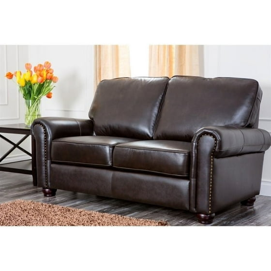 Abbyson London Top Grain Leather Sofa And Loveseat In Dark Brown Abbyson London Top Grain Leather Sofa And Loveseat In Dark Brown Com