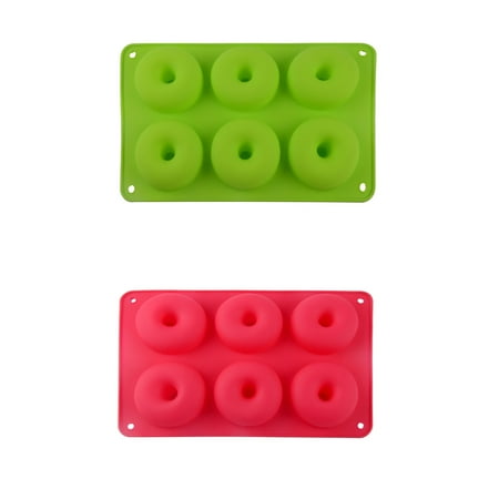 

TAKTUK Baking Supplies Kitchen Essentials 2PCS Silicone Donut Baking Pan Silicone Donut Molds Donut Tray with 6 Cavity Kitchen Accessories Clearance Items
