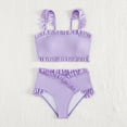 thumbnail image 4 of Coerni Girls Kids Crochet Swimsuit 2 Piece Ruffle Tankini Shorts Bathing Suit Beach Swimwear Girls Quick Dry Summer Bikini Sets, 4 of 8