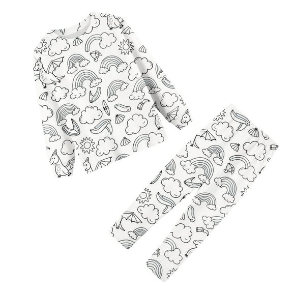 REDARER Kids DIY Coloring Pajama Set - Hand Painted Art PJS for Boys & Girls, Fun Wearable Homewear, Play & Sleep Combo,Size for 2-3 Years