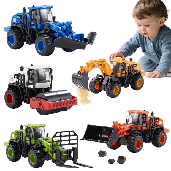 Dimoarch Construction Trucks Toys for Boys Ages 3 4 5 6, Toddlers Sandbox Beach Excavator Toys Vehicles Set, Friction Powered Toys Trucks, Boys Birthday Gifts