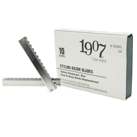 1907 by Fromm Pack of 10 Styling Razor Blade Safety Dispenser Box, NCB001