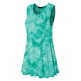 thumbnail image 1 of MBJ WDR1077 Womens Tie Dye Round Neck Sleeveless Trapeze Dress Tunic Top S JADE, 1 of 4