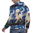 thumbnail image 6 of Wukai Vintage Starry Sky Puppy Print Men Hoodies Fleece Sweatshirts Long Sleeve Sweaters Pullover Fall Outfits Winter Clothes-X-Large, 6 of 7