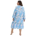 thumbnail image 6 of Xmarks Womens Nightgowns Long Sleeve Lounger House Dress Soft Floral Nightdress Blue US 12, 6 of 7