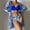 2-Blue, variant on Three Piece Bikini Set for Women Clearance Plus Size Women’S 2024 Spring and Summer Sexy Printed Bikini Three-Piece Split Swimsuit Suit On Hot Sales