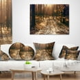 thumbnail image 3 of Designart Road in Dark Wooded Forest - Modern Forest Throw Pillow - 18x18, 3 of 4