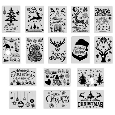 Christmas Stencils for Painting, Reusable Stencils: Believe, Merry ...