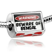 NEONBLOND Bead Beware of the Bengal Cat from United States Charm Fits All European Bracelets