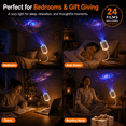 thumbnail image 6 of HD Smart Dynamic 5D Holographic Night Light Projector, Galaxy Projector Night Light with 24 Films, USB Plug and Play Star Projector with 360° Flexible Gooseneck for Bedroom Ceiling, 6 of 6