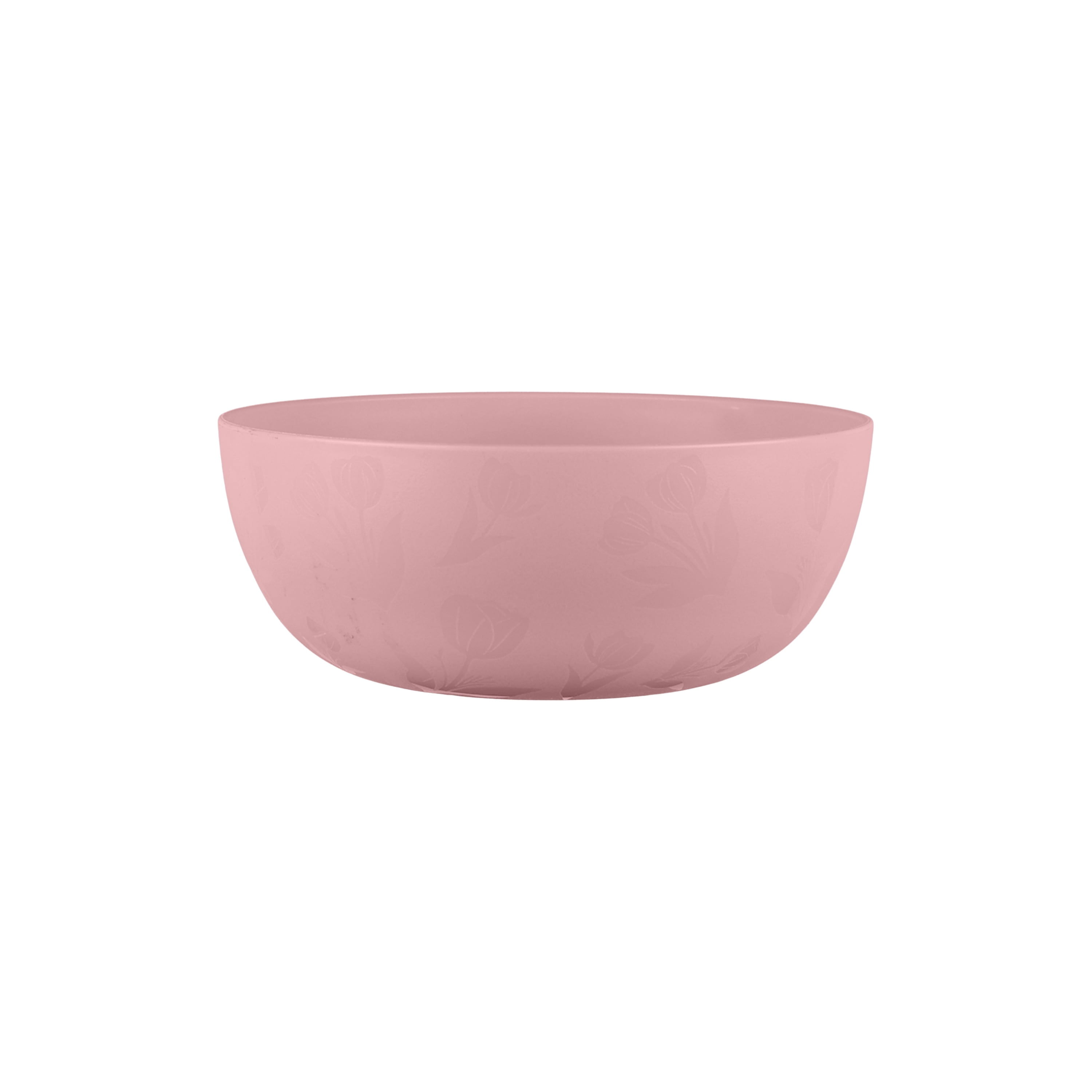 Mainstays 30-Piece Pink Etched Flower Plastic Dinnerware Set, Includes 10 Plates, 10 Bowls, 10 Tumblers