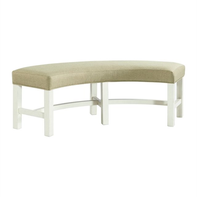 Picket House Furnishings Banc Rond Barrett en Naturel et Blanc
