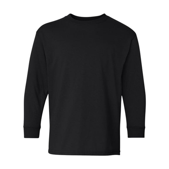Gildan Youth Heavy Cotton Long Sleeve T-Shirt Crafts and DIY Crew Tees (Black , S)