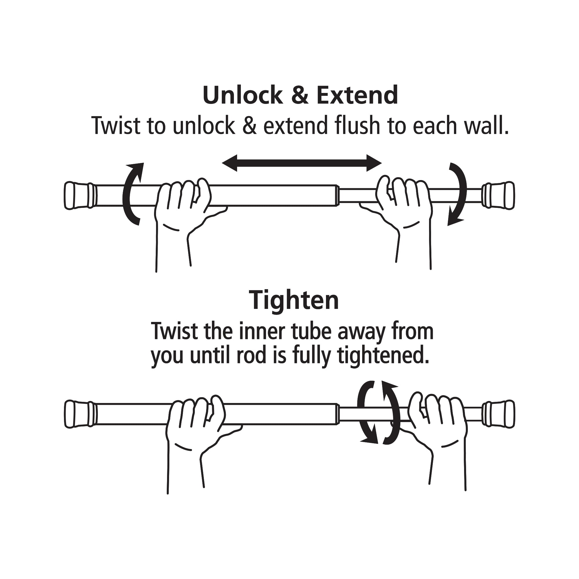 Better Homes & Gardens No Rust 43" - 72" Adjustable Tension Deco Shower Curtain Rod, Brushed Nickel