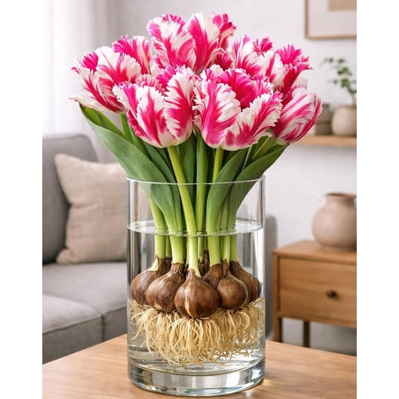 5 Pre-Chilled Pink Apparently Tulip Bulbs for Forcing Indoors - Easy to Grow - Grow in Water or Dirt Indoors or Plant Outdoors - Prechilled Indoor Bulbs (5 Bulbs)