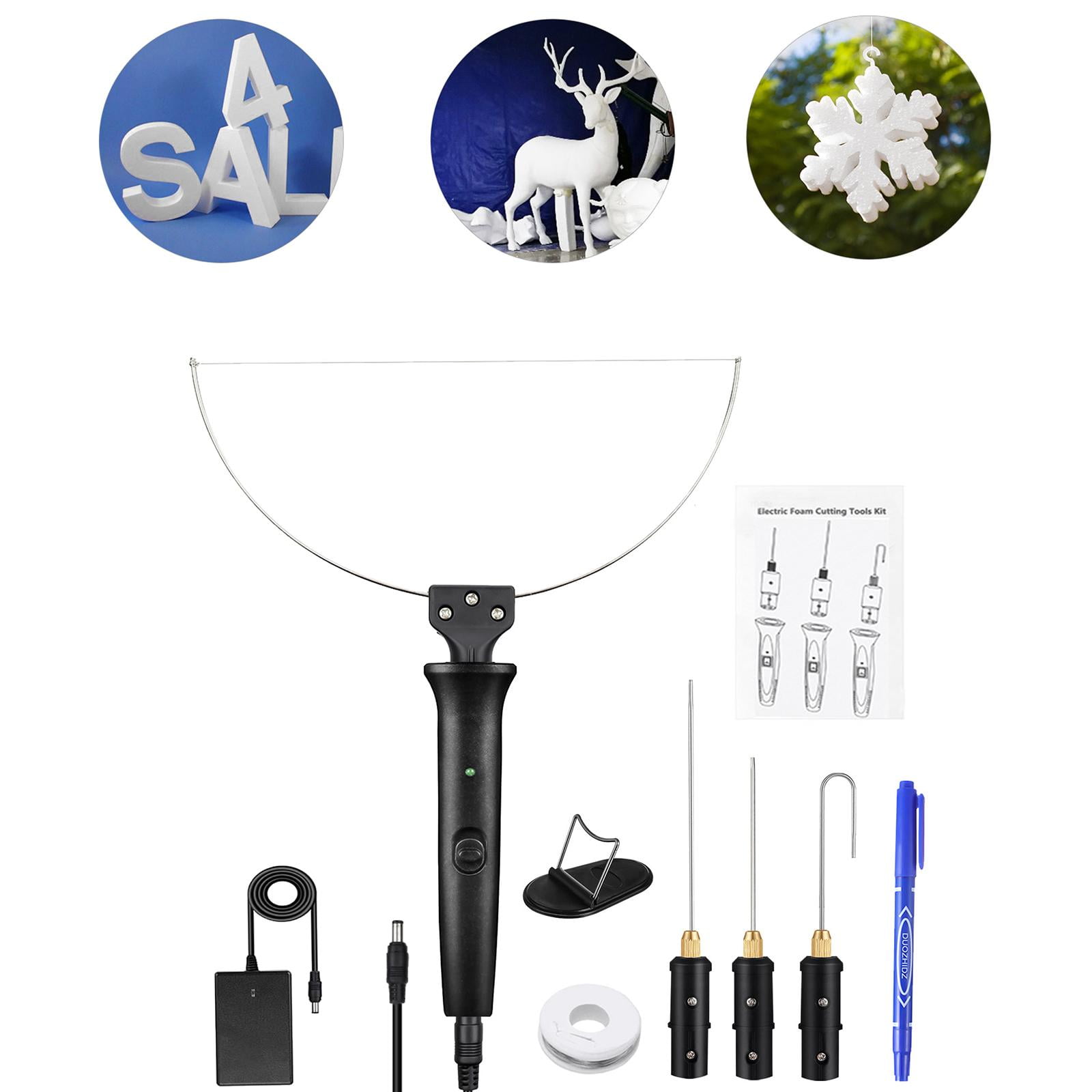 FVDPWYE 9 Pieces Set Electric Foam Cutter Foam Cutting Pen 4 in 1 18W Cutter Set Heating