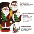 thumbnail image 2 of Decoración de mesa de Navidad de madera, Papá Noel, Reno, muñeco de nieve, color Beige, decoración de fiesta en casa de doble cara, 2 uds., 2 of 5