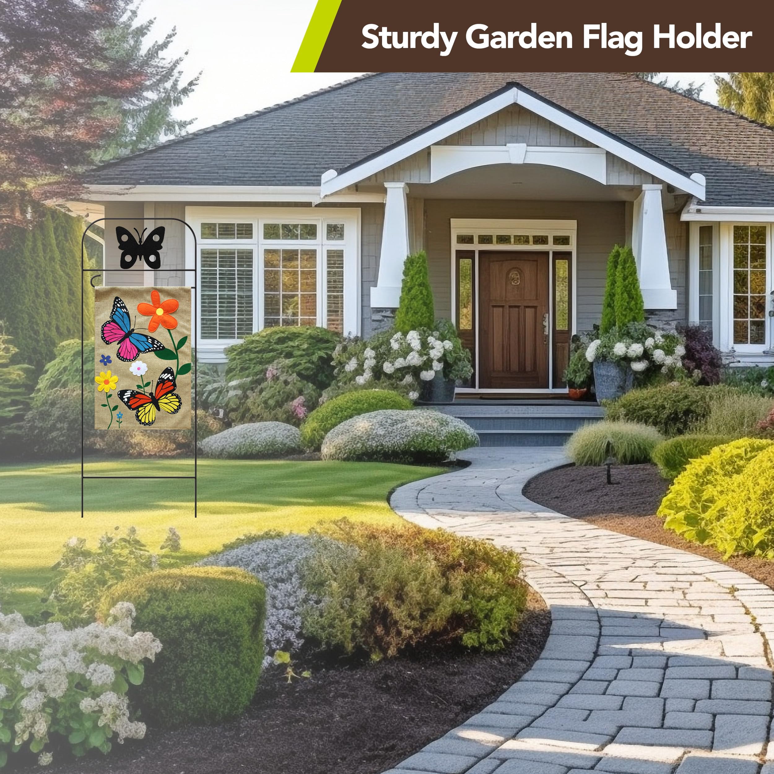 Briarwood Lane Everyday Wrought Iron Butterfly Garden Flag Arbor 41x15 Garden Flag Decorative Arbor