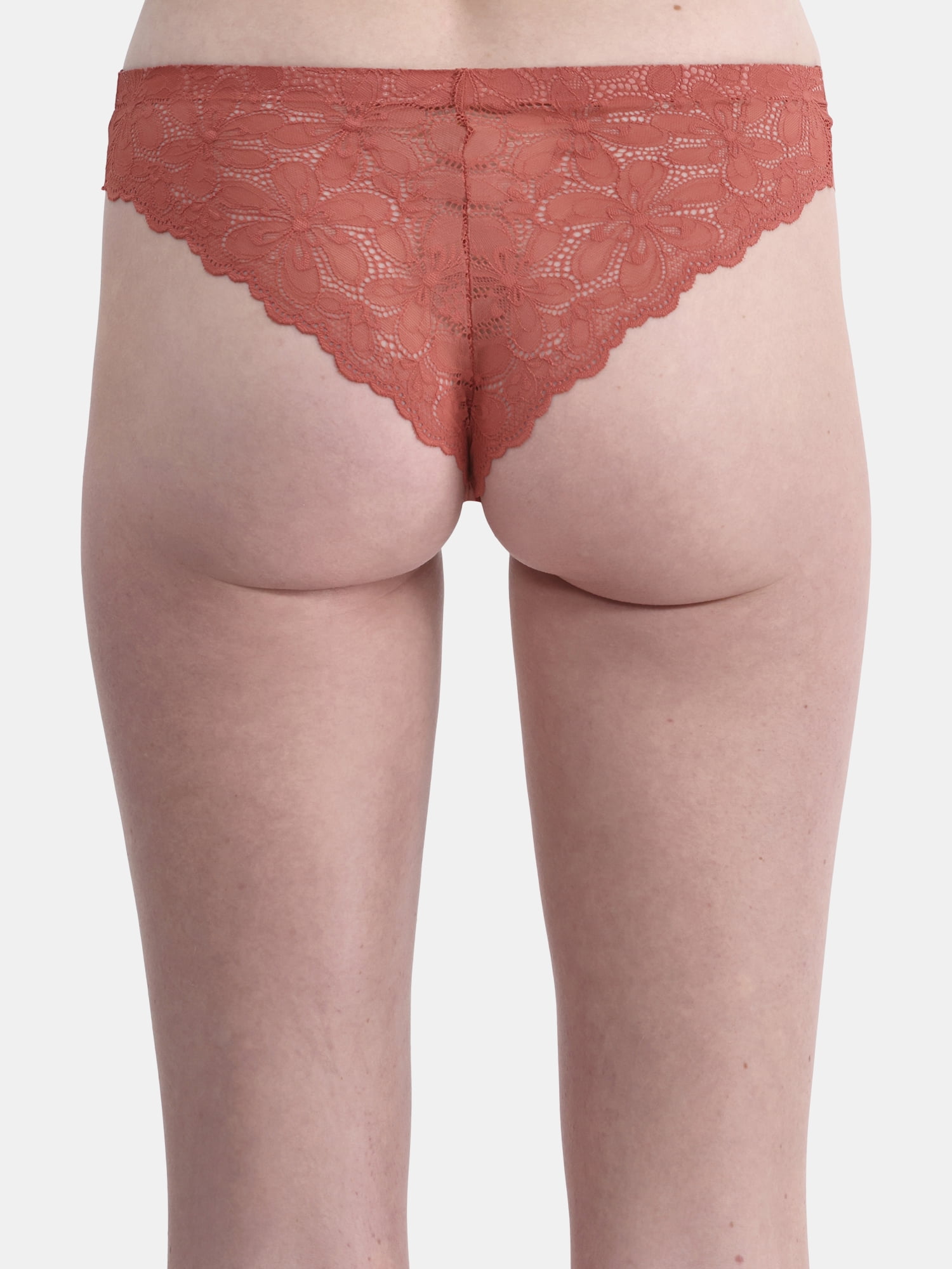 (3 pack) No Boundaries Micro Sheer Lace Cheeky Panties, Women’s