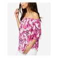 thumbnail image 3 of Rachel Roy Womens Floral Chiffon Knit Blouse, Purple, Medium, 3 of 5