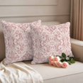 thumbnail image 2 of Pink Baroque Outdoor Waterproof Pillow Covers, Farmhouse Scroll Floral Damask Patterned Decorative Square Throw Pillowcase Sofa Cushion Sham for Patio/Couch/Chair, 16"x16" 2 Pack, 2 of 8