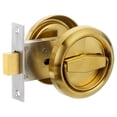 thumbnail image 1 of Unique Bargains Round Recessed Door Lock Stainless Steel 304 Hidden Recessed Invisible Handle, Brass, 1 of 9